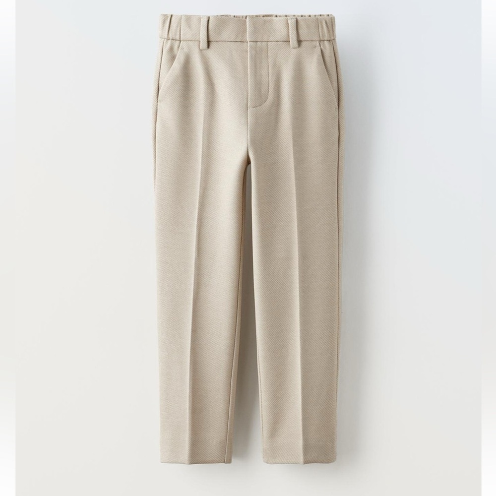 TEXTURED STRETCH SUIT PANTS
